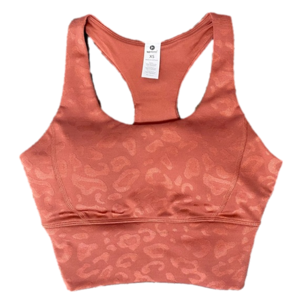 90 Degree By Reflex Terracotta Leopard Sports Bra Size XS NWT SKU0929
